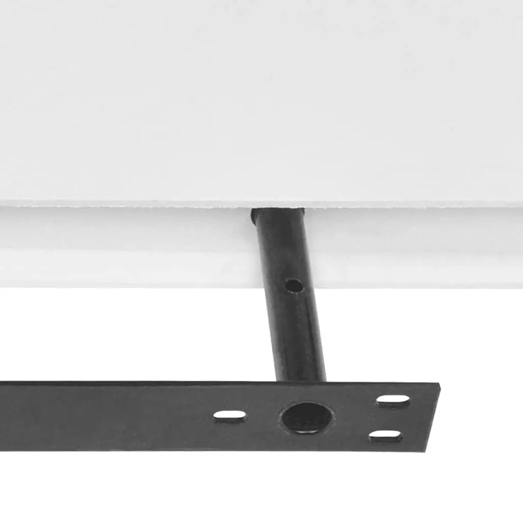 White MDF Wall Display Shelves Set of 2 Floating Book DVD Storage Hanging Ledges