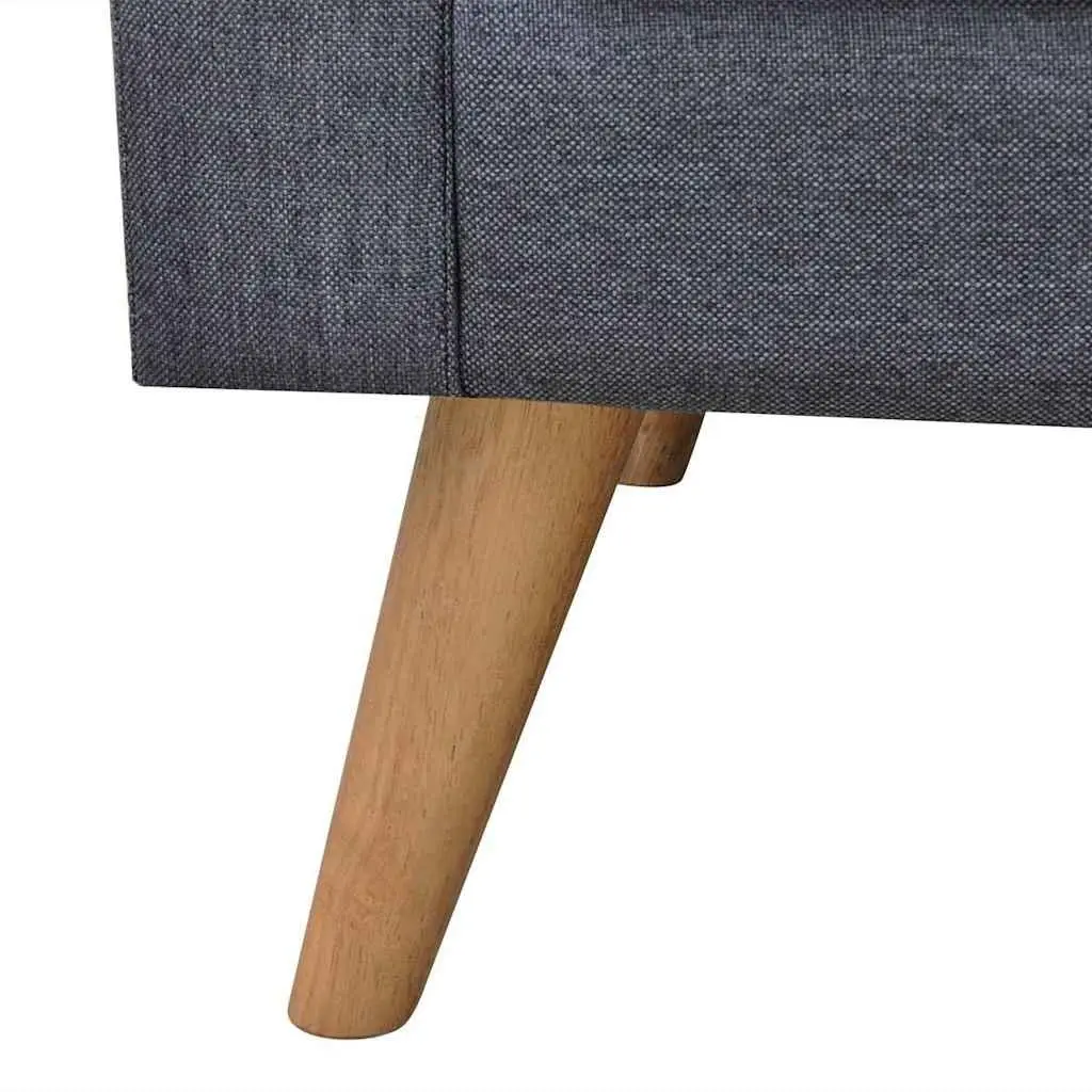 3-Seater Sofa Grey Fabric Couch Wide Seating Area Thickly Padded Cushions Removable Covers