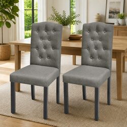 Set of 2 Grey Kitchen Chairs with Comfort and Style