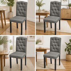 Chic Grey Upholstered Dining Chairs for Modern Spaces