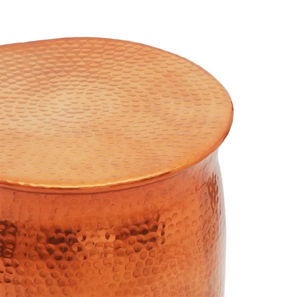 Hammered Aluminium Stool Side Table Gold Polished Finish
