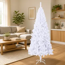 Artificial Christmas Tree 210cm White 910 Branches Indoor Seasonal Decoration