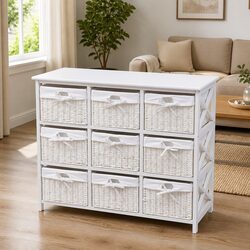 Elevate Your Space with 9 Woven Basket Cabinet