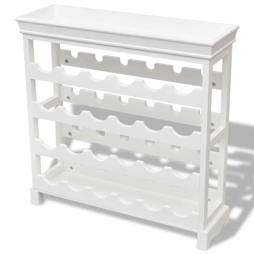 White Wine Cabinet Storage Rack 24 Bottle Holder Display Organiser Furniture