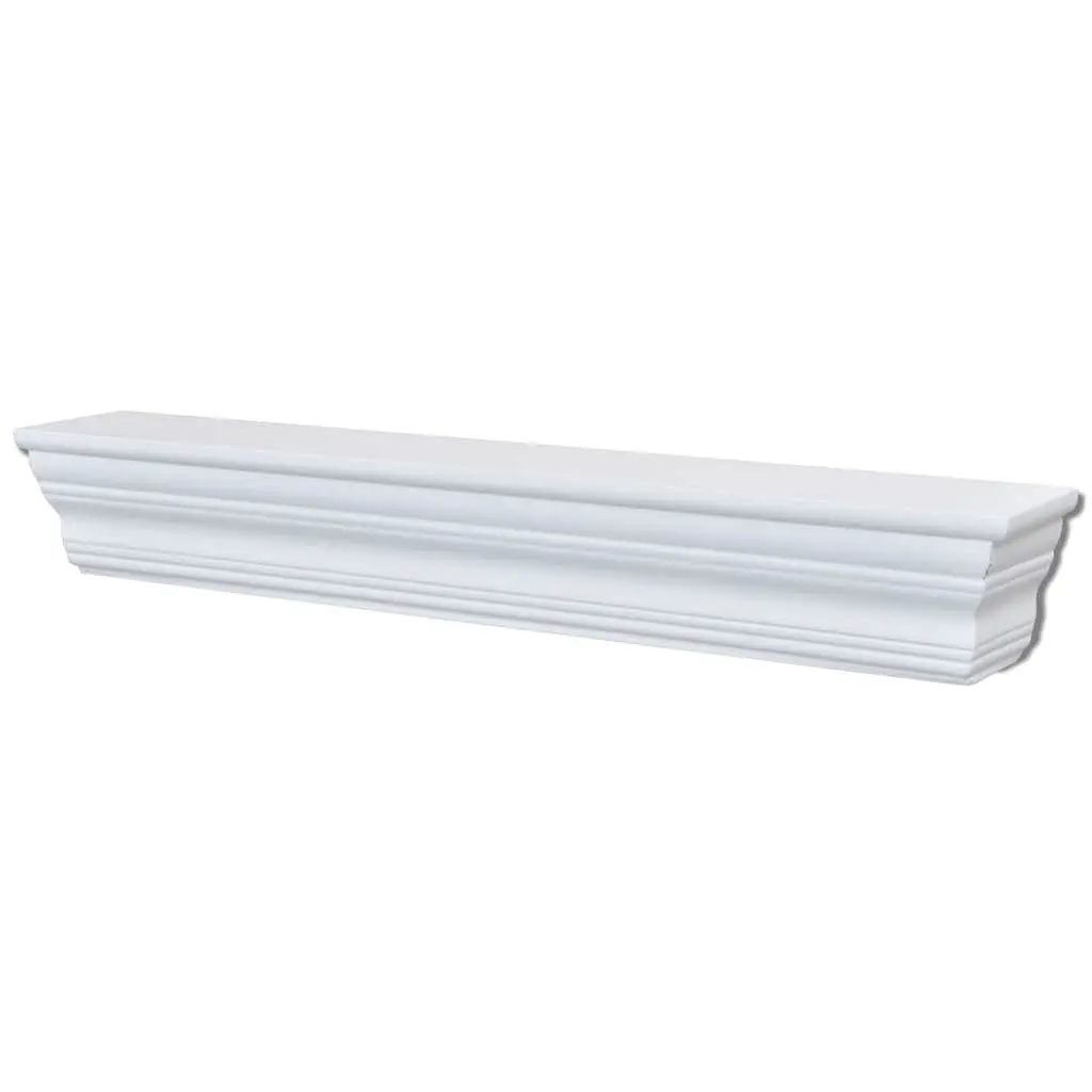 Wall Shelves 2 Piece White Baroque Style Floating Storage Bedroom Living Room Decor
