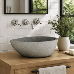 Elevate Your Bathroom with a Natural Taupe Stone Sink