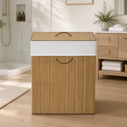 Stylish Rectangular Brown Hamper for a Tidy Home