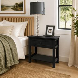 Enhance Your Space with Black Wood Nightstands - Set of 2