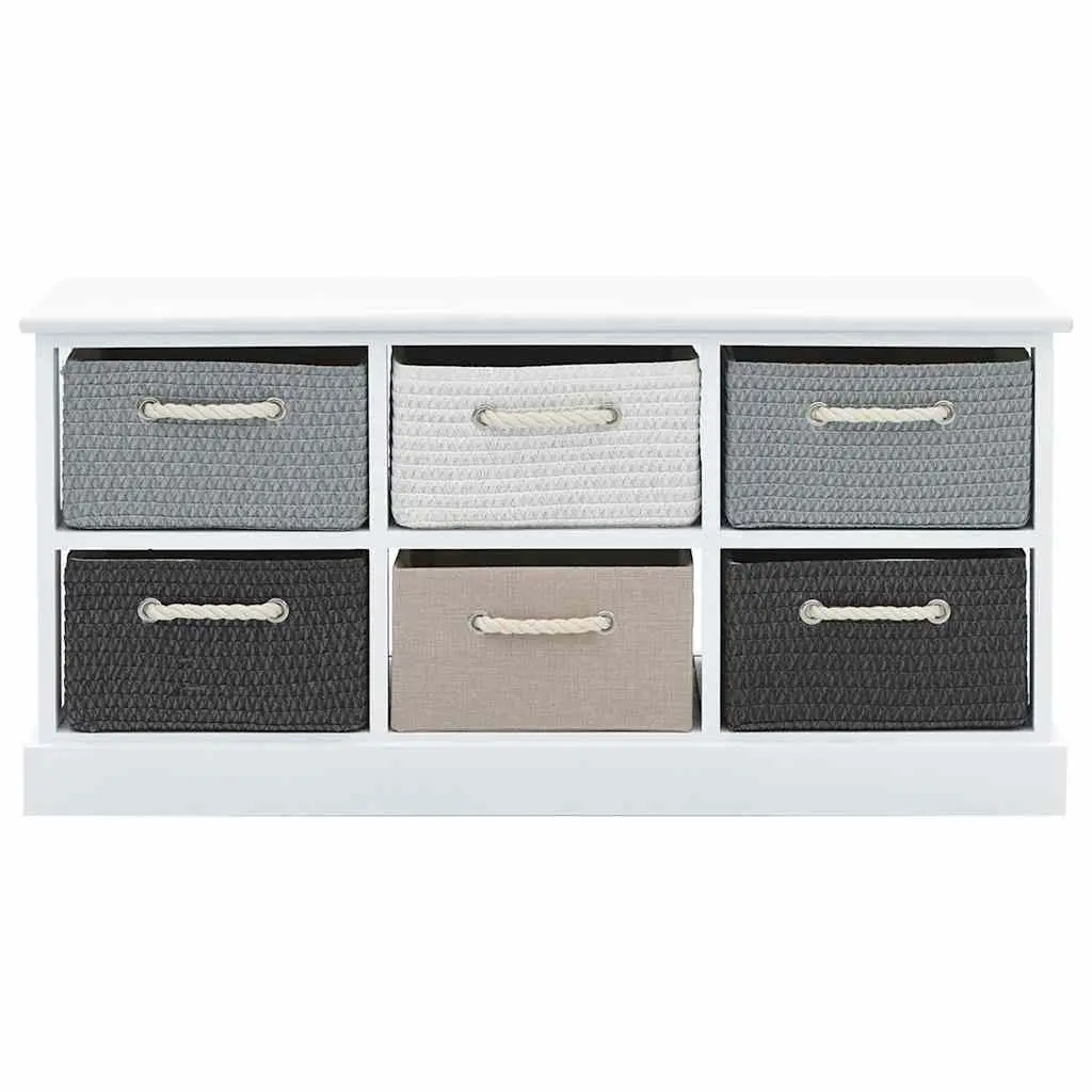 Storage Bench 6 Drawers Wooden Multicolour for Hallway Living Room Bedroom Entryway