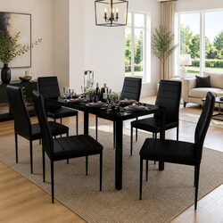 Elevate Your Dining Experience with This Black 7 Piece Set