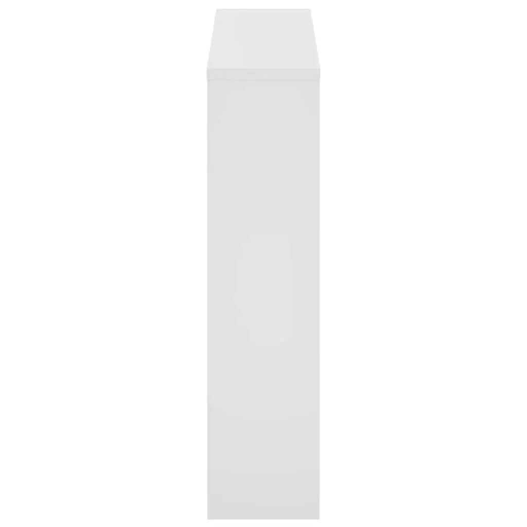 White Mirrored Shoe Cabinet 2 Layer Wall Mounted Storage Organiser for Hallway