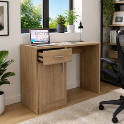 Enhance Your Space with a Brown Desk Featuring Storage