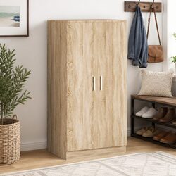 Shoe Cabinet 7 Shelves Brown Wooden Hall Storage Organiser Closet Furniture Rack