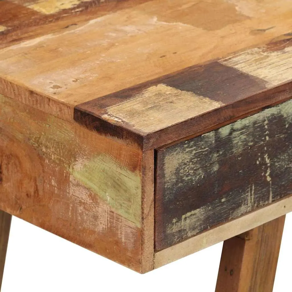 Desk Solid Reclaimed Wood Vintage Style with Two Drawers