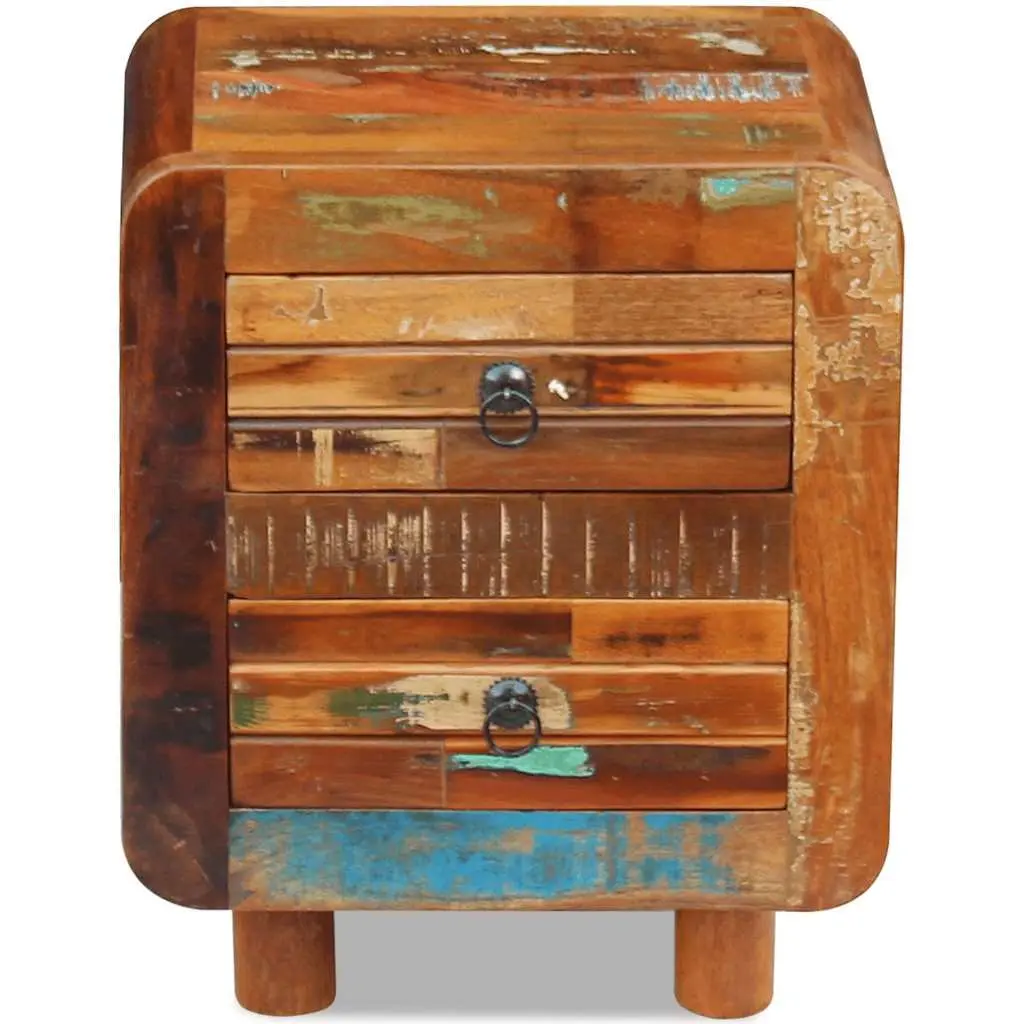 Bedside Table 43x33x51 cm Solid Reclaimed Wood 2 Drawers Brown