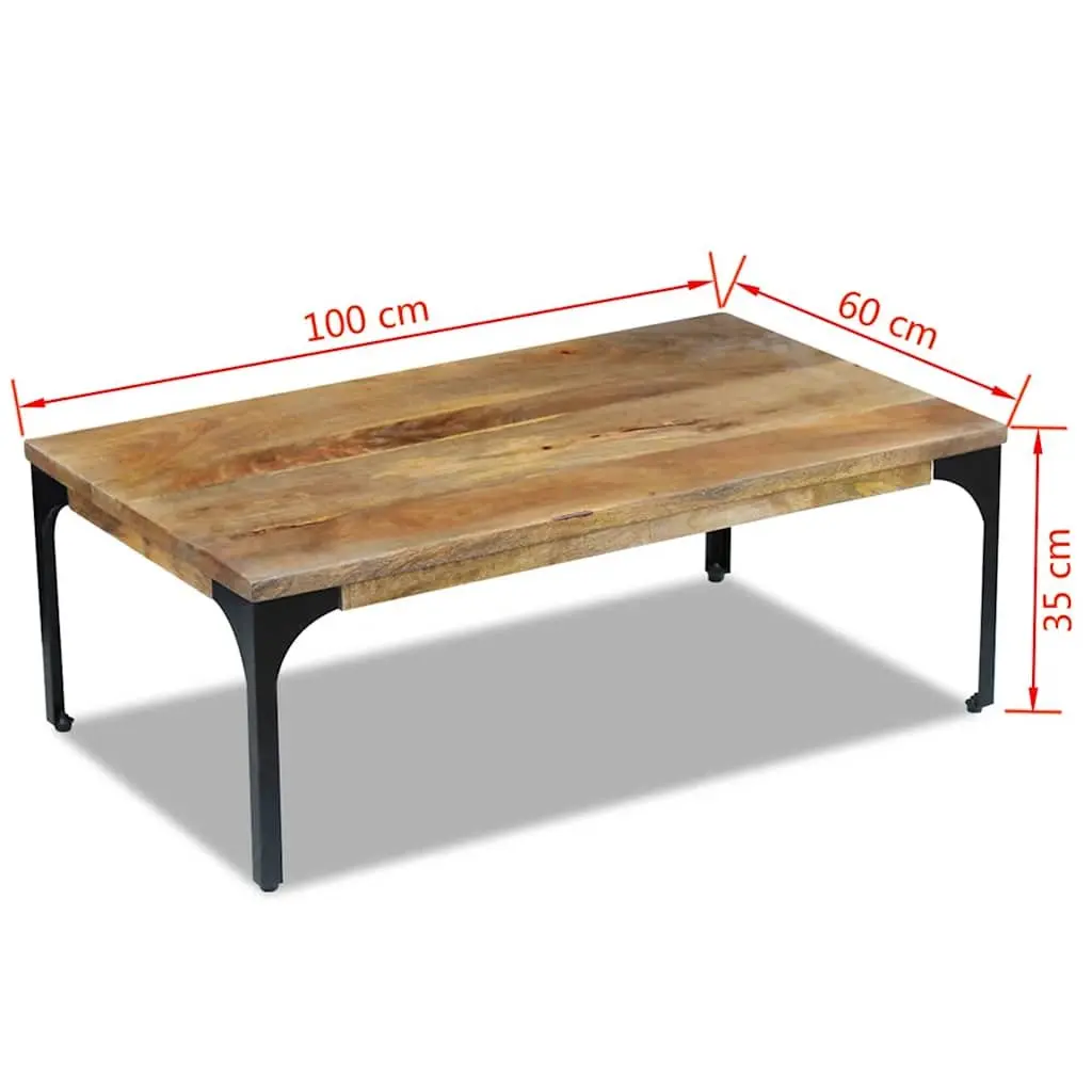 Wooden Coffee Table 100x60x35 cm Solid Wood Natural Style Living Room Accent Table