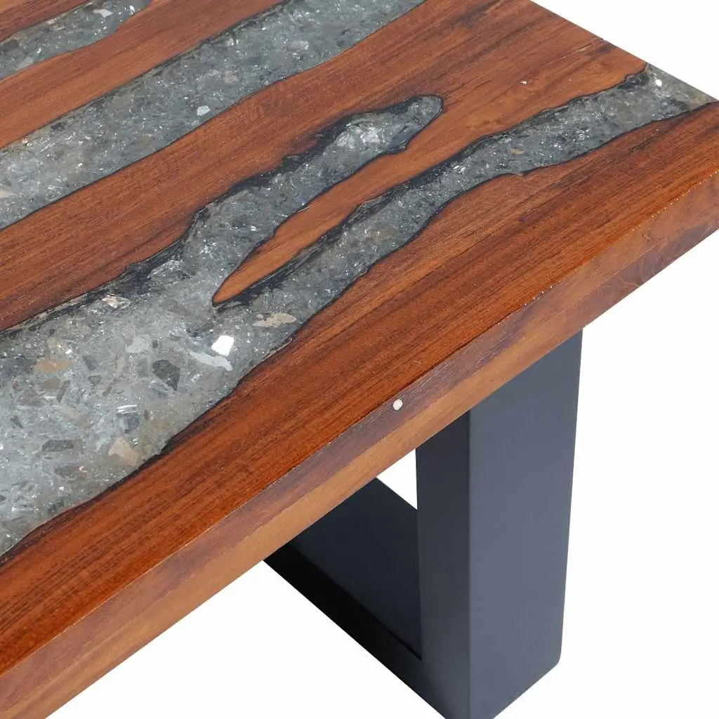 Coffee Table 100x50cm Teak Mango Wood Resin Accent Side Table