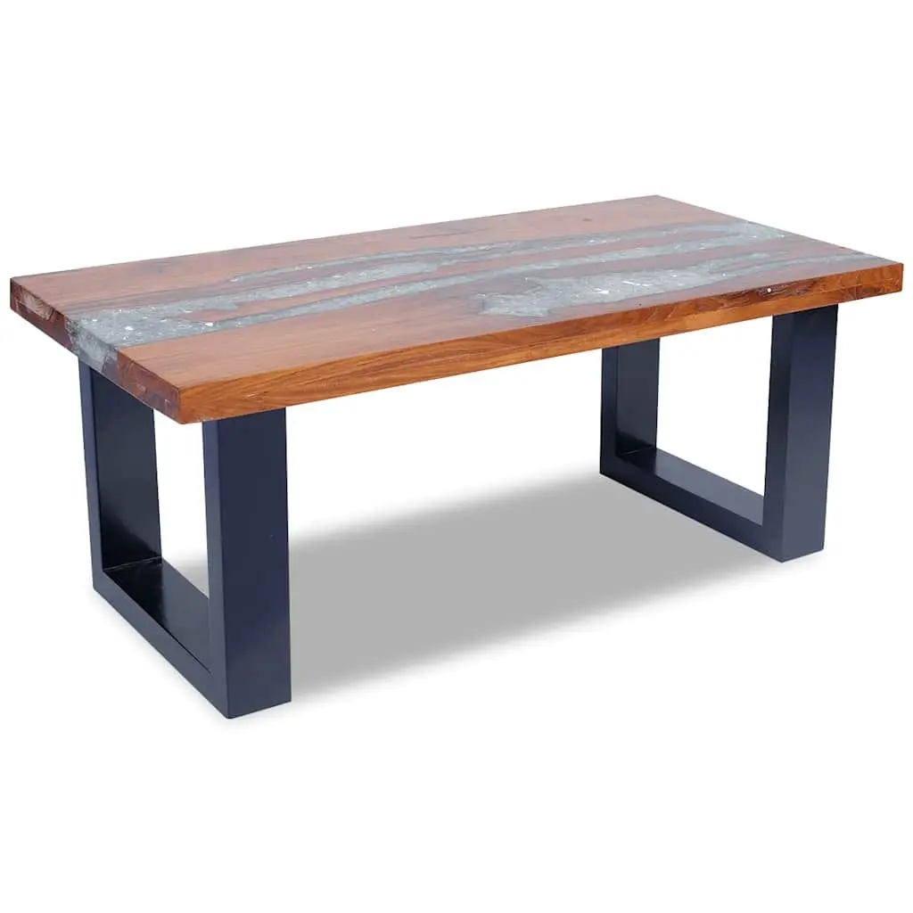 Coffee Table 100x50cm Teak Mango Wood Resin Accent Side Table