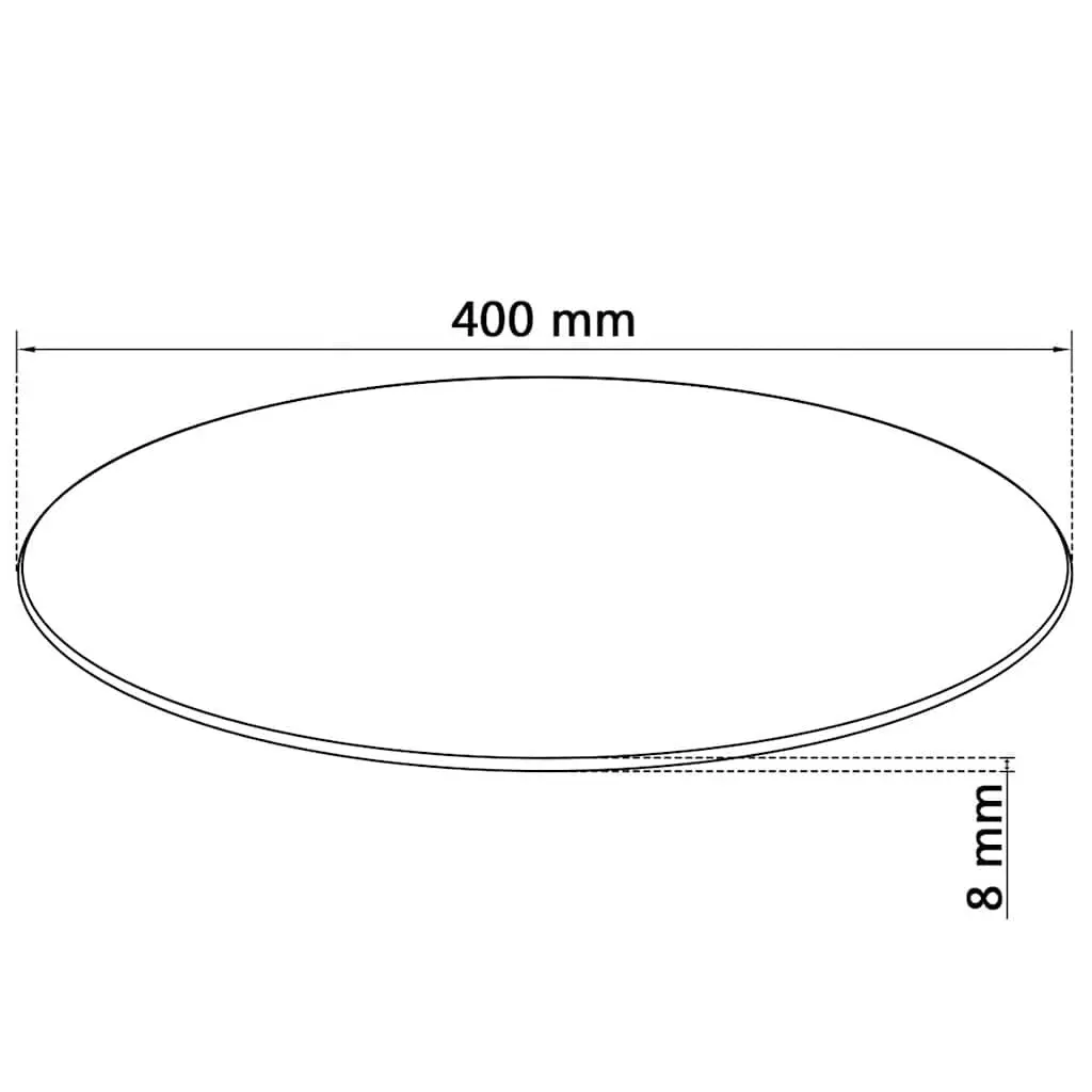 Round Tempered Glass Table Top 400mm Clear Protective Tabletop for Dining Coffee Table