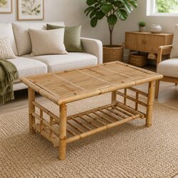 Enhance Your Living Space with This Elegant Bamboo Table