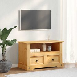 Elevate Your Living Room with a Rustic TV Cabinet Featuring 2 Drawers