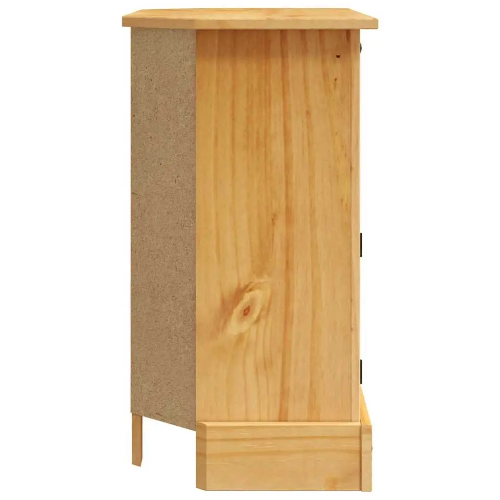 Console Table 80cm Mexican Corona Style Solid Pinewood Brown Side Cabinet