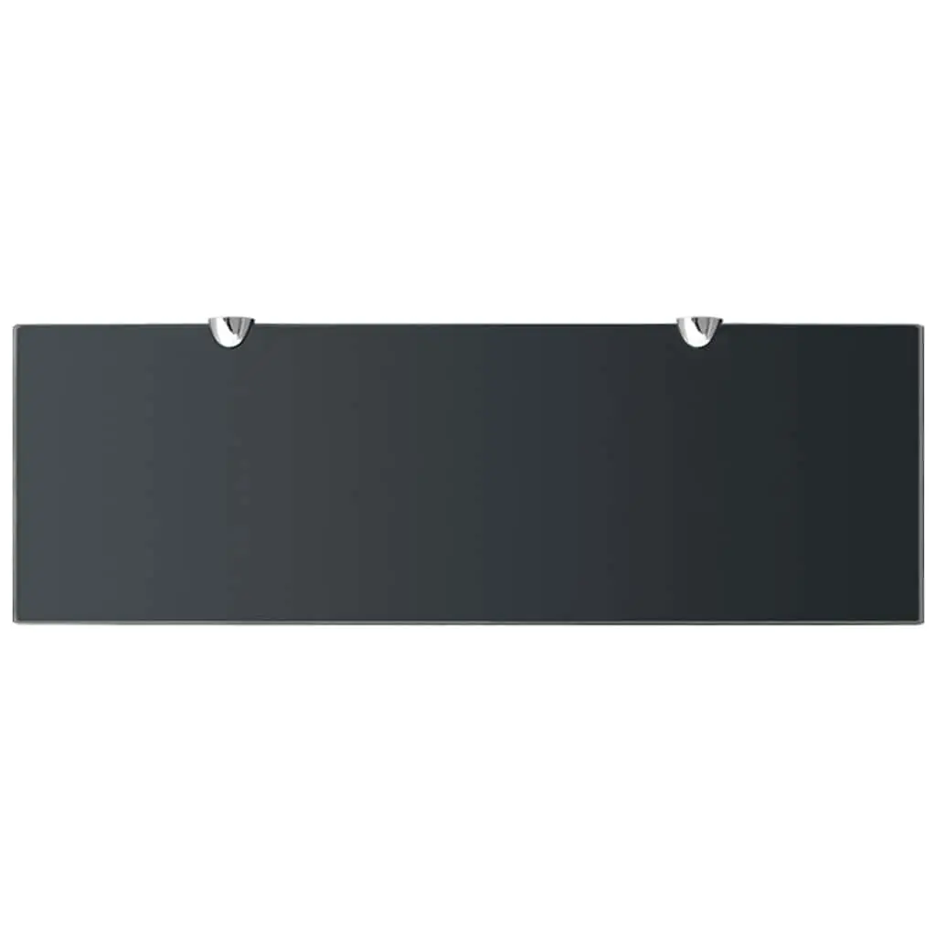 Floating Glass Wall Shelf 60x20 cm Black Tempered Safety Glass Modern Display Ledge