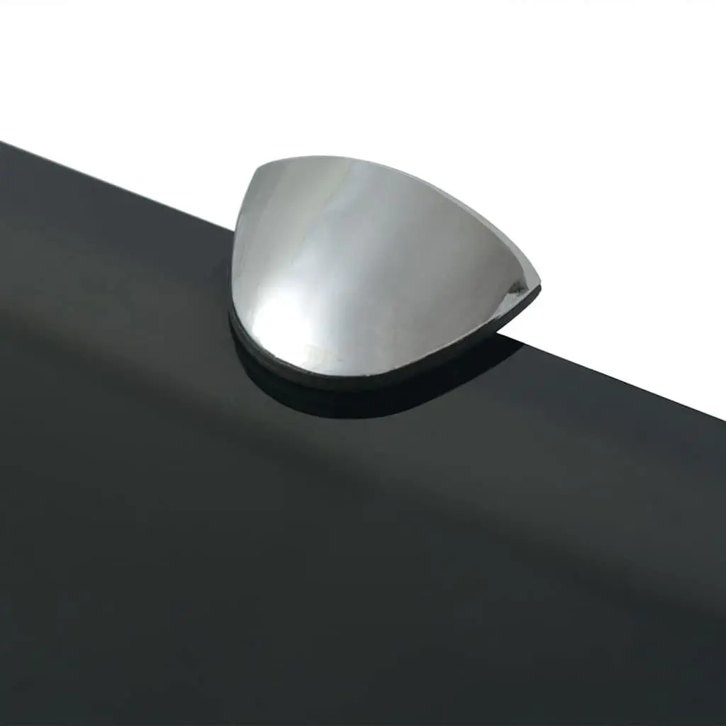 Floating Glass Wall Shelf 60x20 cm Black Tempered Safety Glass Modern Display Ledge
