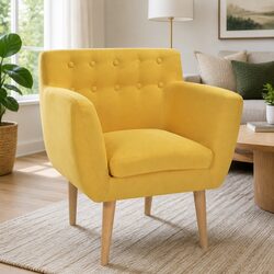Stylish Yellow Fabric Lounge Armchair for Your Home