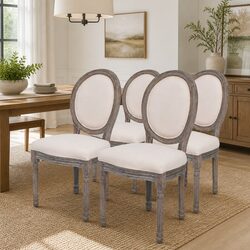 Cream Upholstered Dining Chairs Set of Four for Your Home