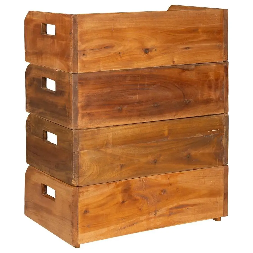 Wooden Wine Rack Set 4 Piece Stackable Display Holder for 16 Bottles