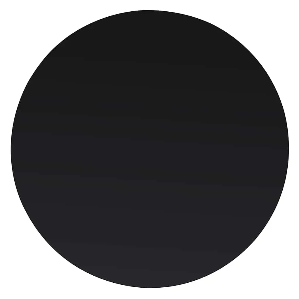 Round Tempered Glass Table Top 400mm Black Durable Easy to Clean