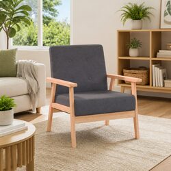 Elevate Your Living Space with a Comfortable Dark Grey Armchair