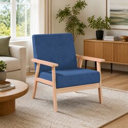 Comfortable Blue Lounge Chair with Durable Frame