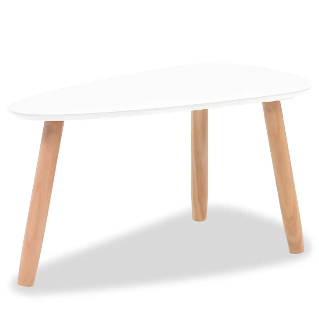 Coffee Table Set 2 Pieces Scandinavian Style Solid Pinewood MDF Tabletops