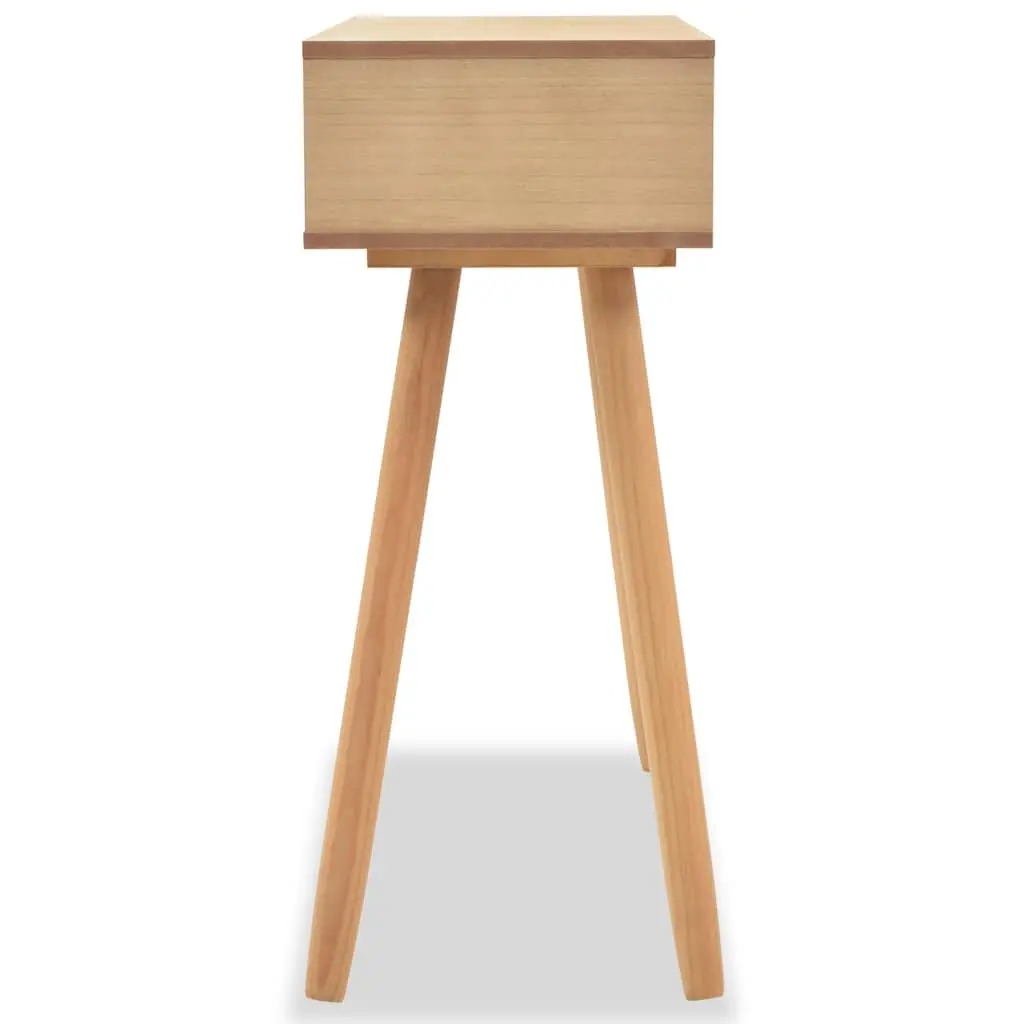 Console Table Solid Pinewood End Table Living Room Accent Furniture Brown