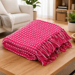 Stylish Pink Plaid Throw Blanket 125x150 cm for Your Home