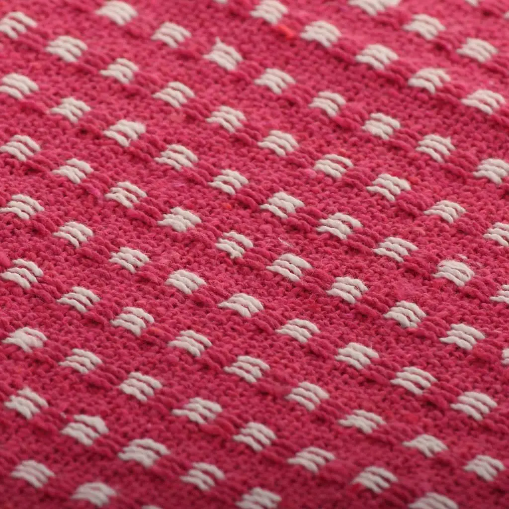 Cotton Throw Blanket 160x210 cm Pink Plaid Tassel Sofa Bed Chair Drape Cover