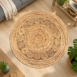 Enhance Your Space with a Braided Jute Round Rug 90cm