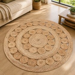 Elevate Your Space with a Braided Jute Area Rug 150cm