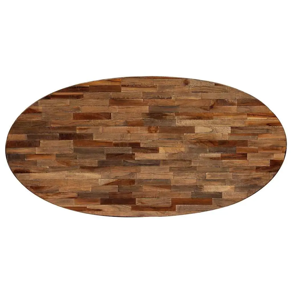 Oval Coffee Table 120cm Reclaimed Teak Solid Wooden Living Room Accent Furniture
