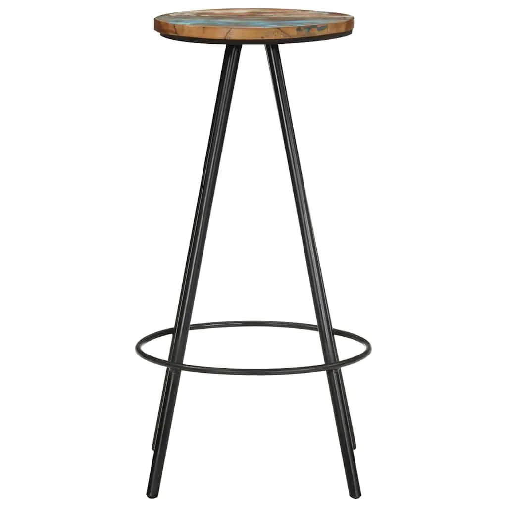 Bar Stools 4 Piece Set Solid Reclaimed Wood Industrial Style Brown