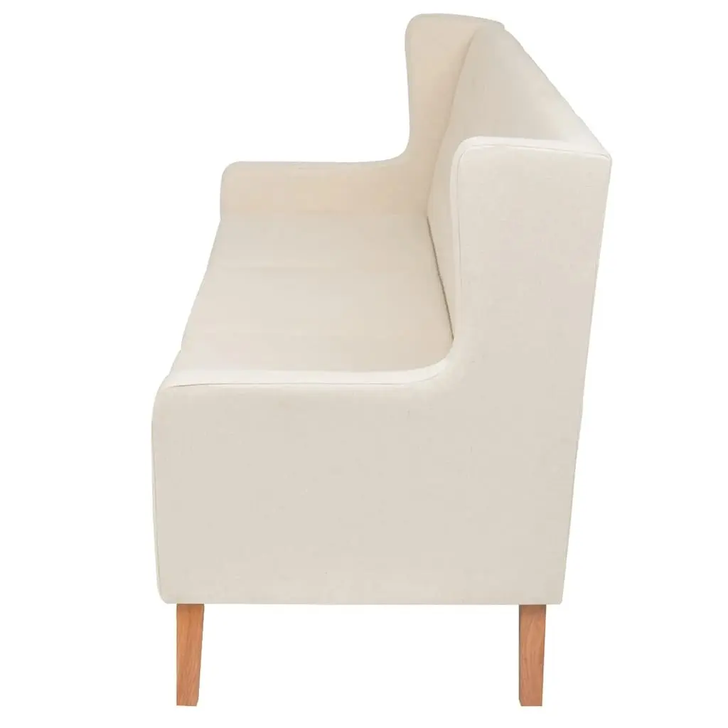 3-Seater Sofa White Fabric Living Room Couch Lounge Settee Home Furniture