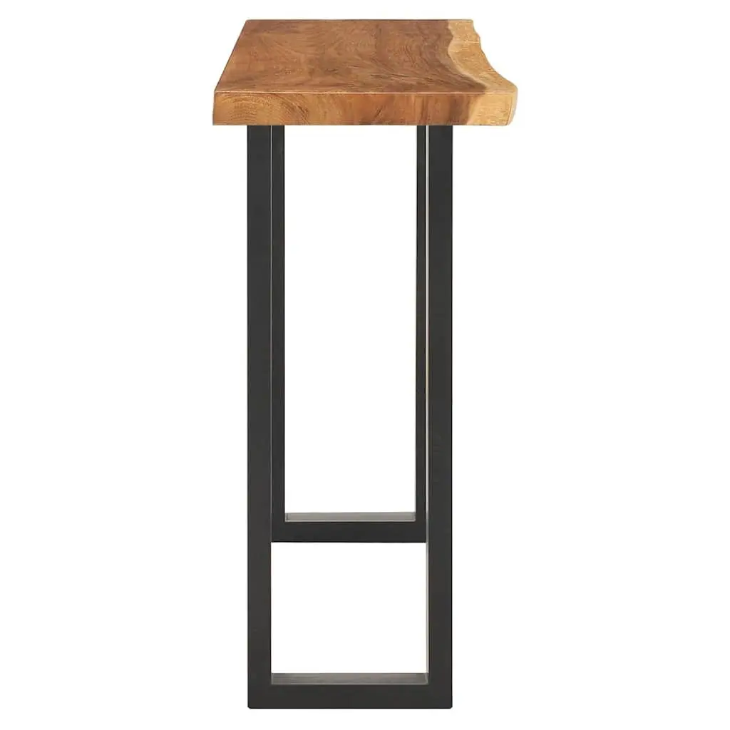 Console Table 110x35x75 cm Solid Suar Wood with Natural Live Edges and Steel Frame