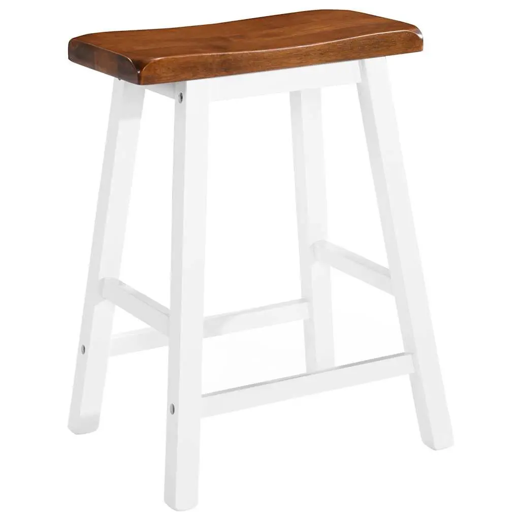 Bar Stools 2 Pack Solid Wood Brown Kitchen Counter Dining Chairs
