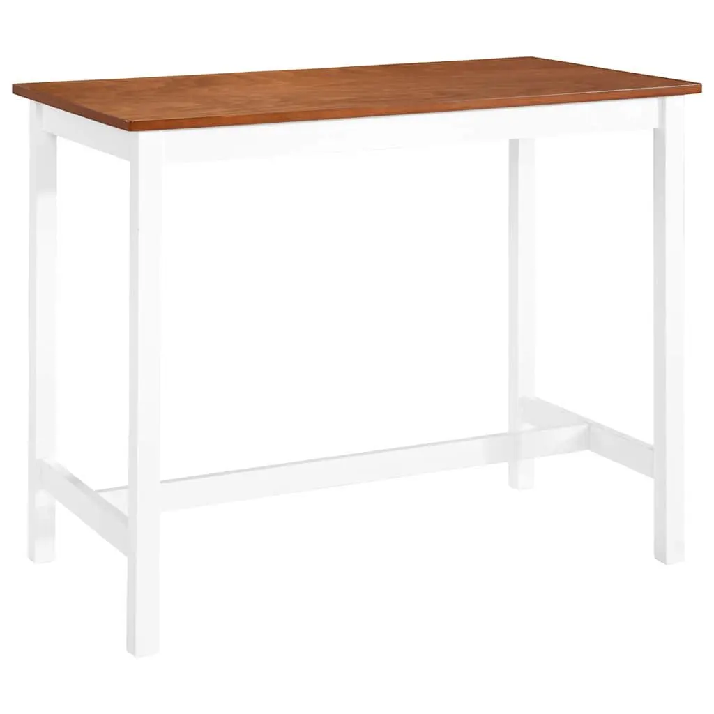 Bar Table and Stool Set 3 Piece Brown Wood MDF Top Solid Legs Easy to Clean