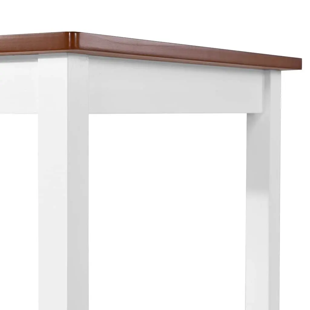 Bar Table 108 x 60 x 91 cm Brown Wood Veneer Top Solid Wooden Legs High Counter