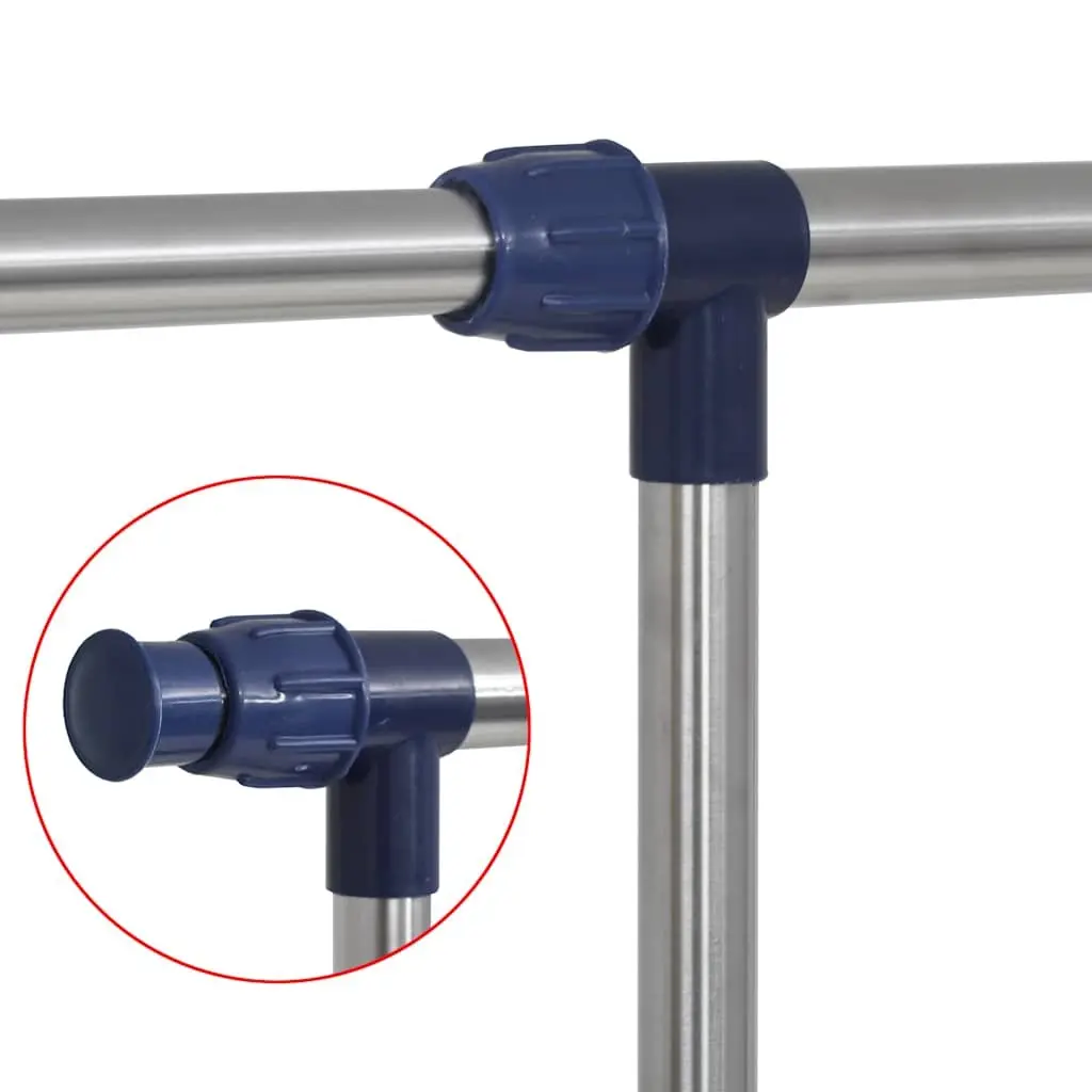 Adjustable Clothes Rack Silver Frame Lightweight Durable with Rolling Castors