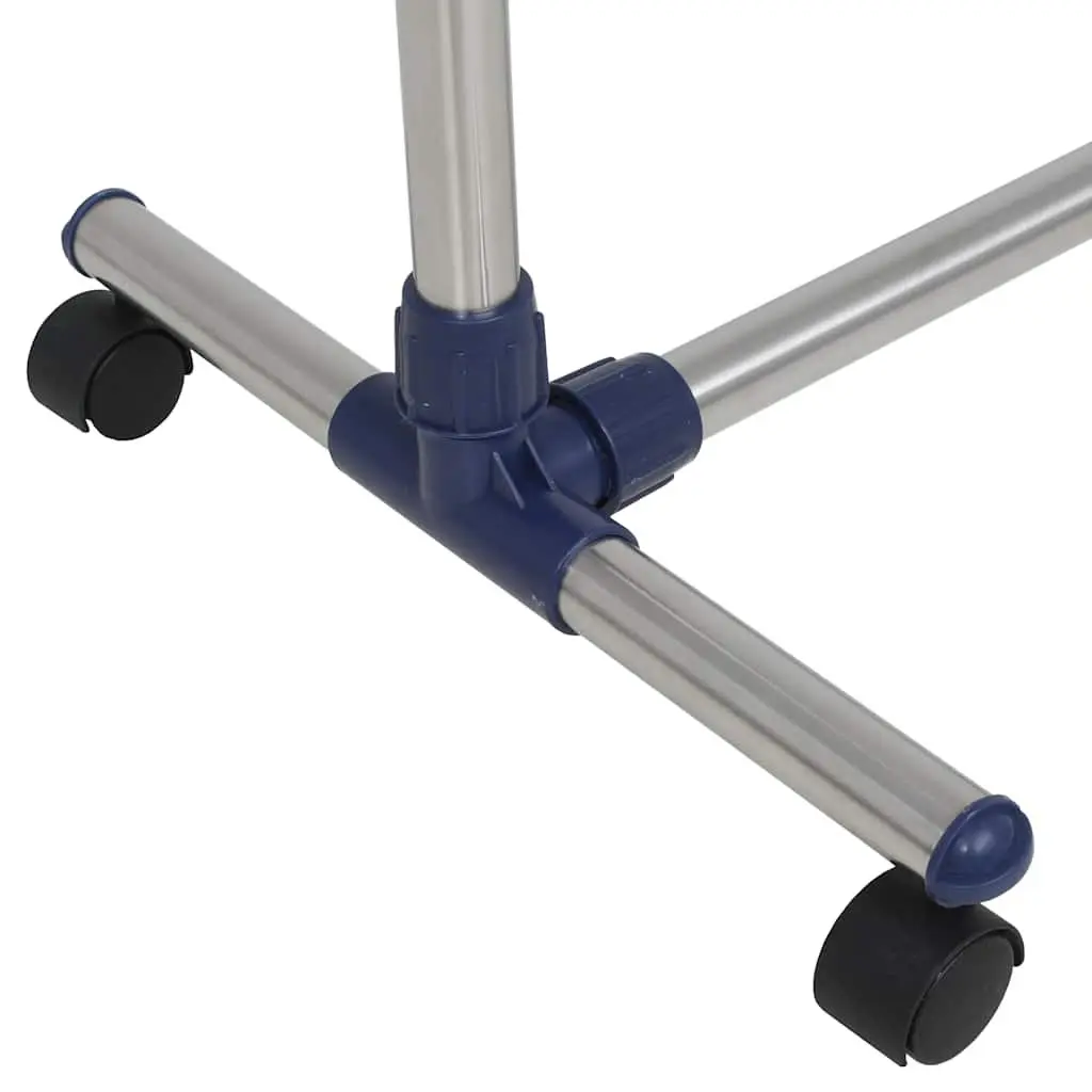 Adjustable Clothes Rack Silver Frame Lightweight Durable with Rolling Castors