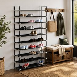 Shoe Organizer with 10 Shelves for a Clutter-Free Space